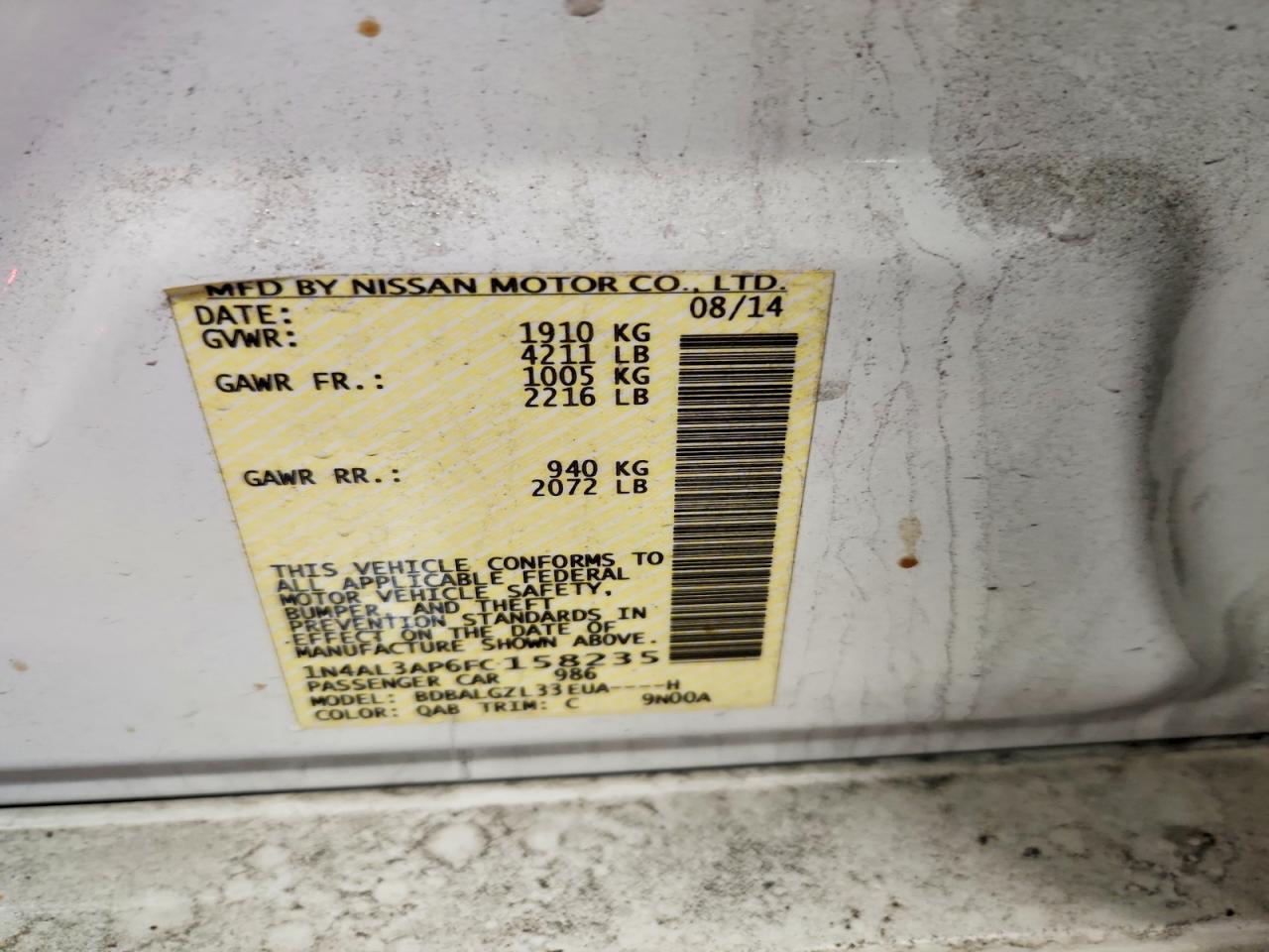 2015 NISSAN ALTIMA
