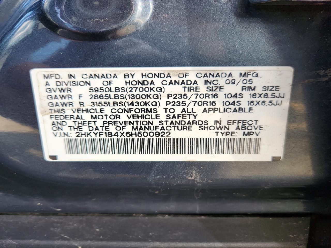 2006 HONDA PILOT