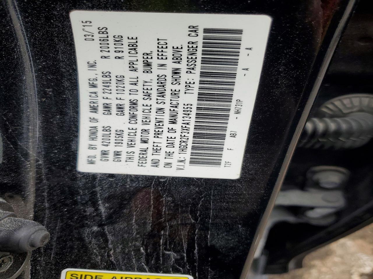 2015 HONDA ACCORD