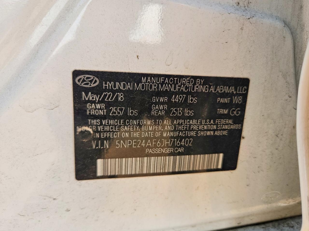 2018 HYUNDAI SONATA