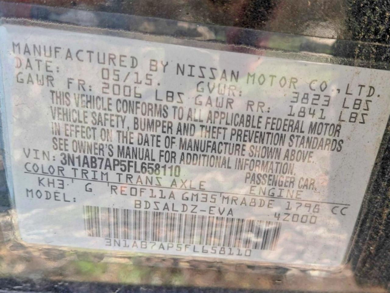 2015 NISSAN SENTRA