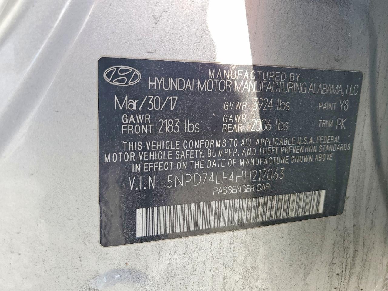 2017 HYUNDAI ELANTRA