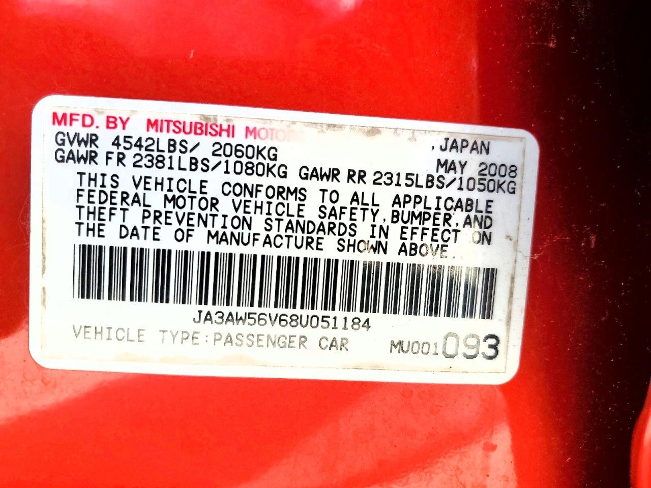 2008 MITSUBISHI Lancer Evolution