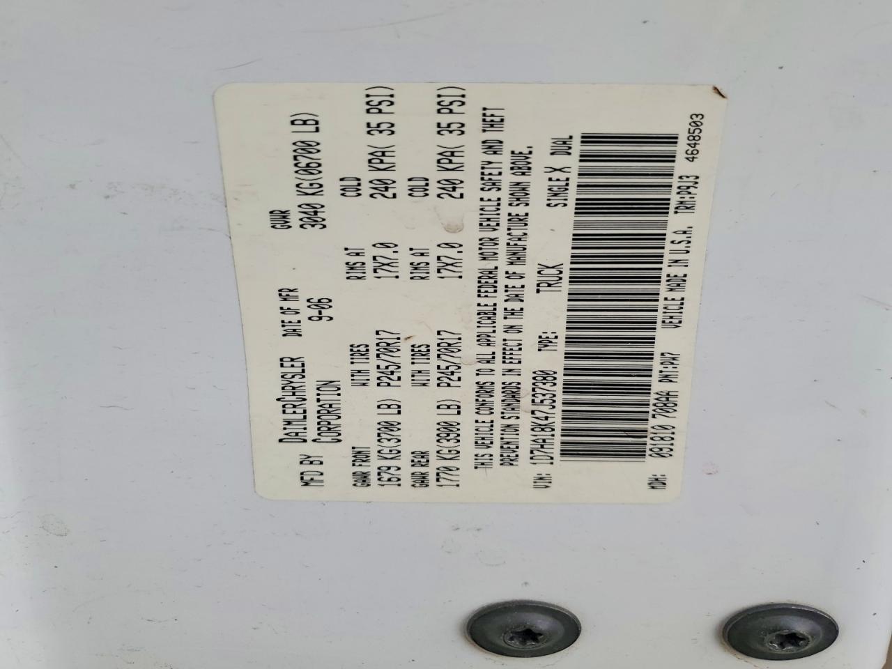 2006 DODGE RAM 1500