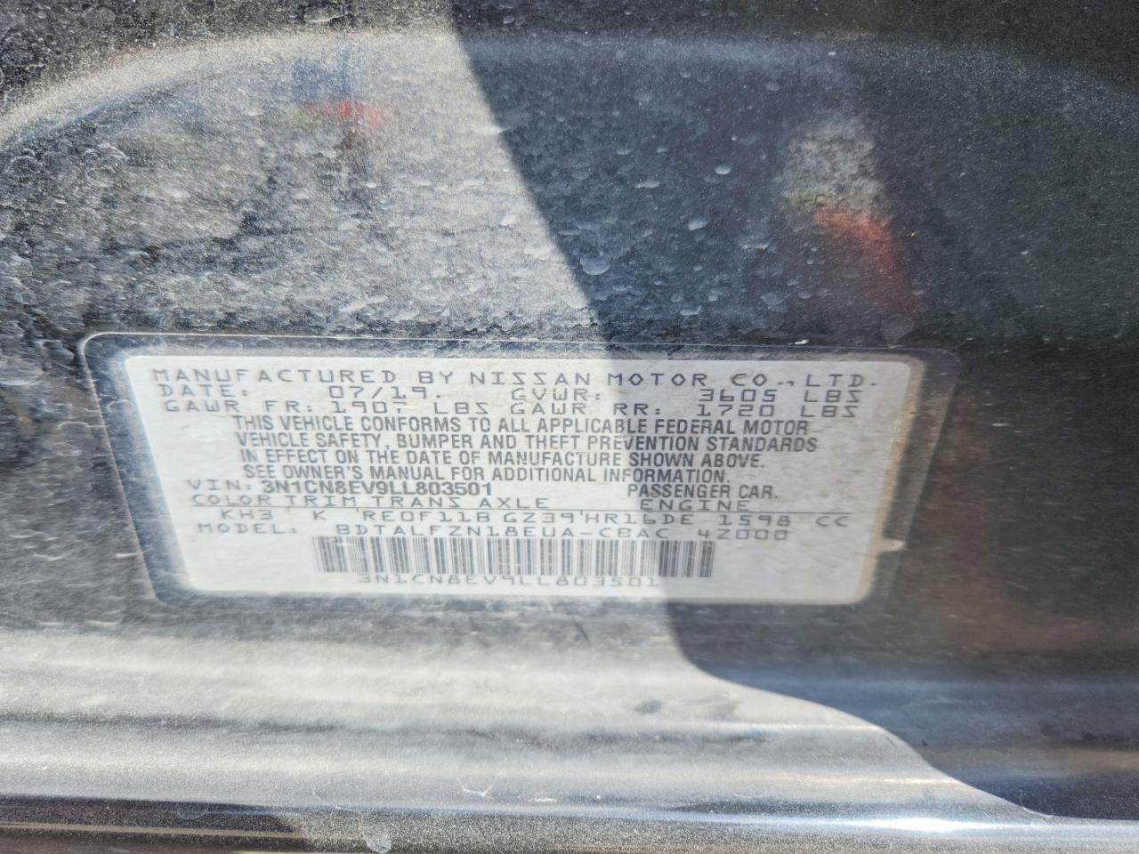 2020 NISSAN VERSA