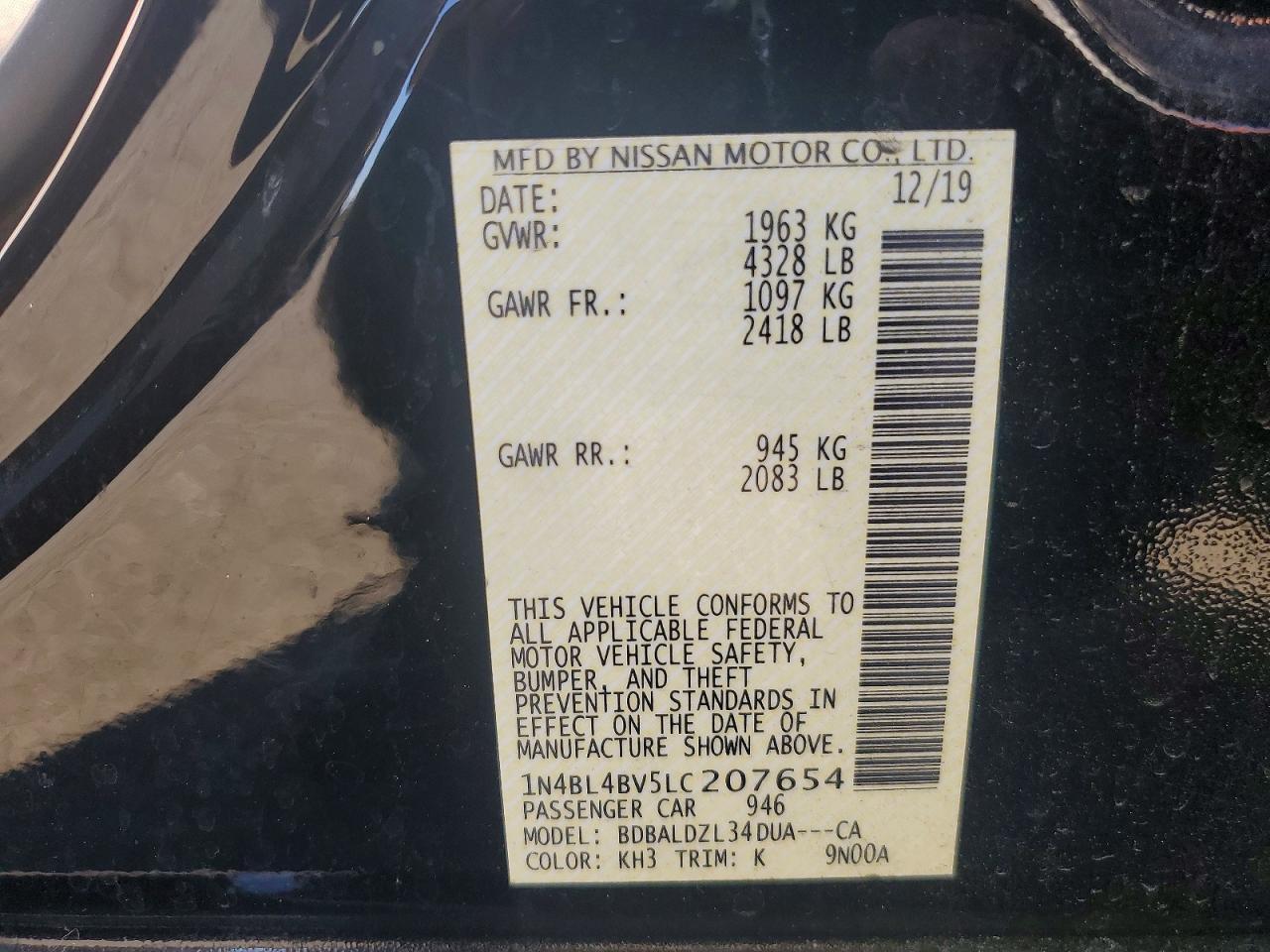 2020 NISSAN ALTIMA