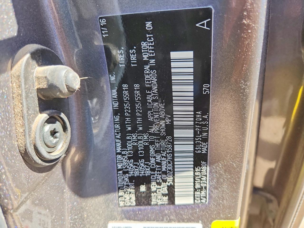 2017 TOYOTA SIENNA