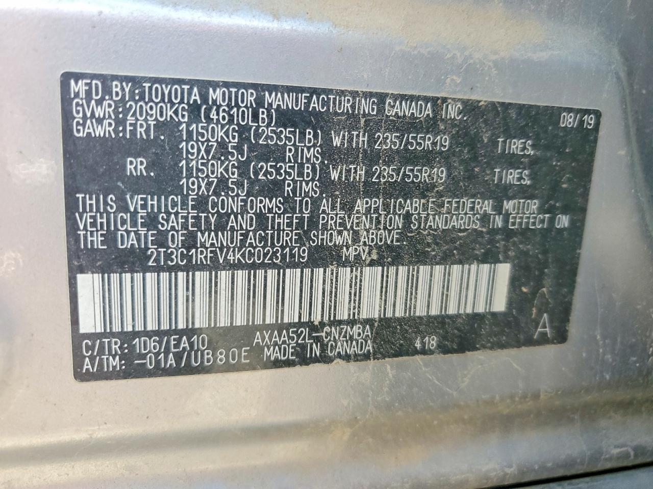 2019 TOYOTA RAV4