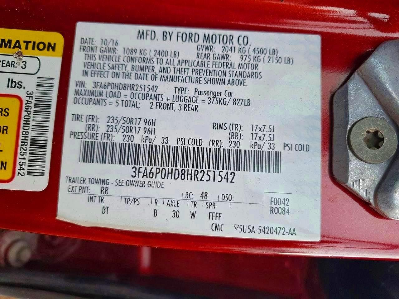 2017 FORD FUSION