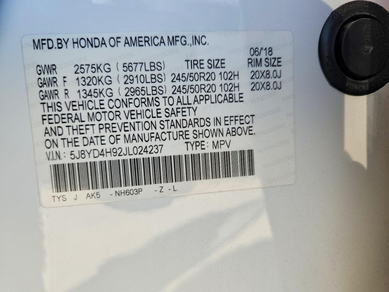2018 ACURA MDX