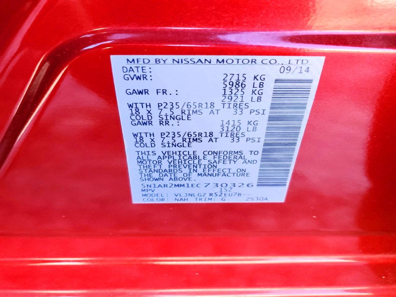 2014 NISSAN PATHFINDER