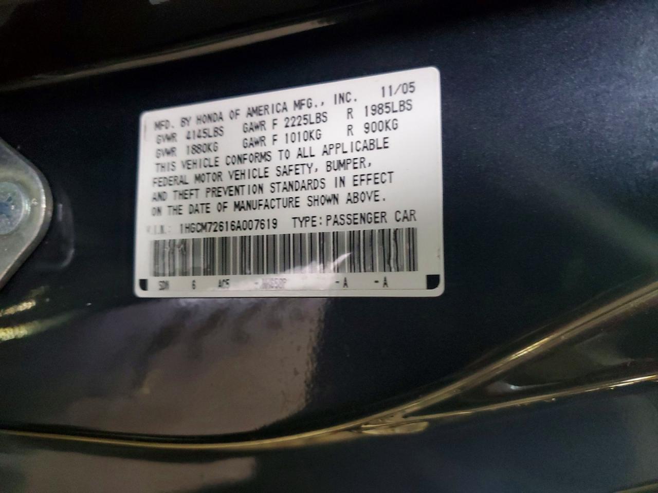 2006 HONDA ACCORD
