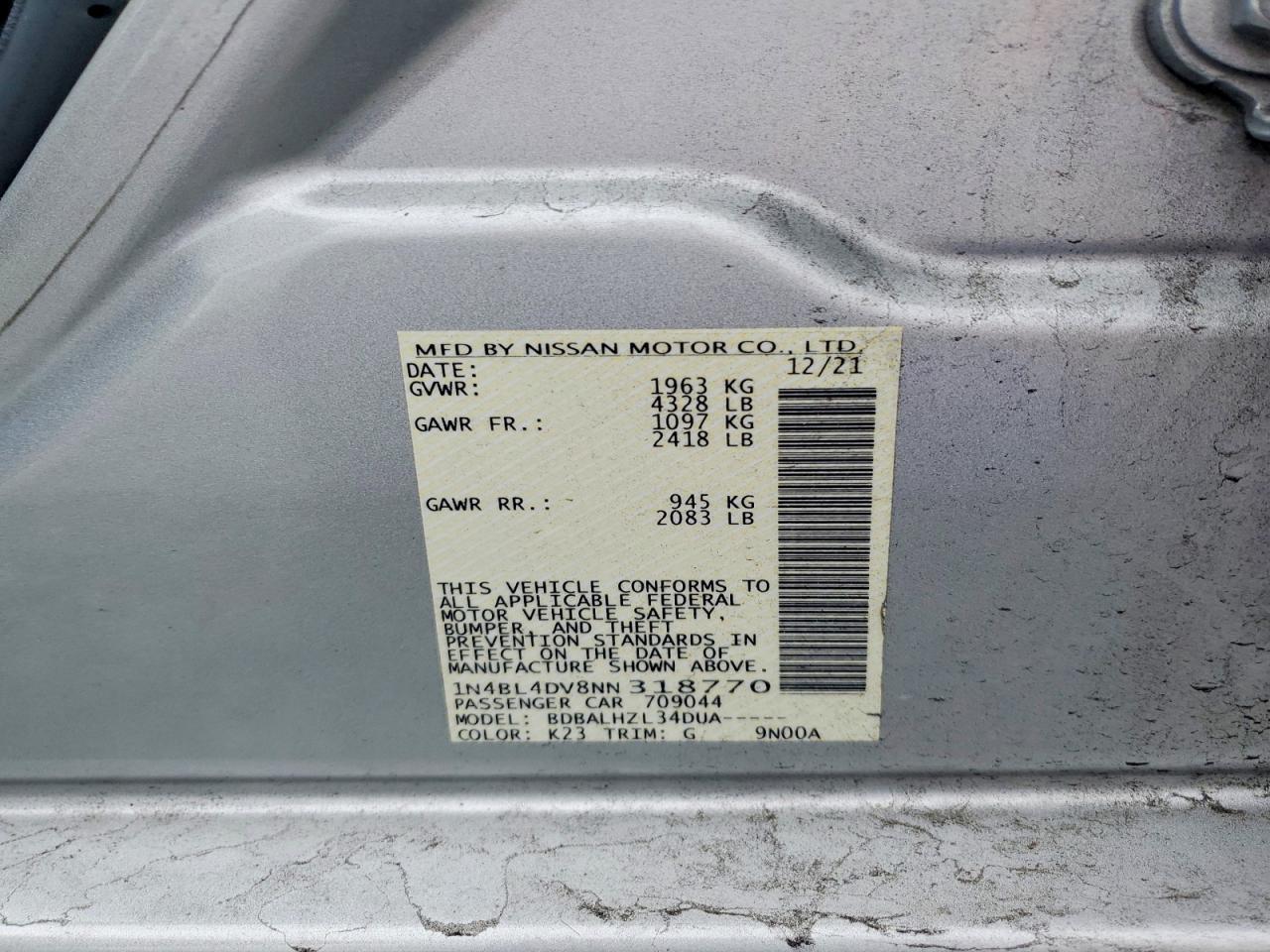 2022 NISSAN ALTIMA