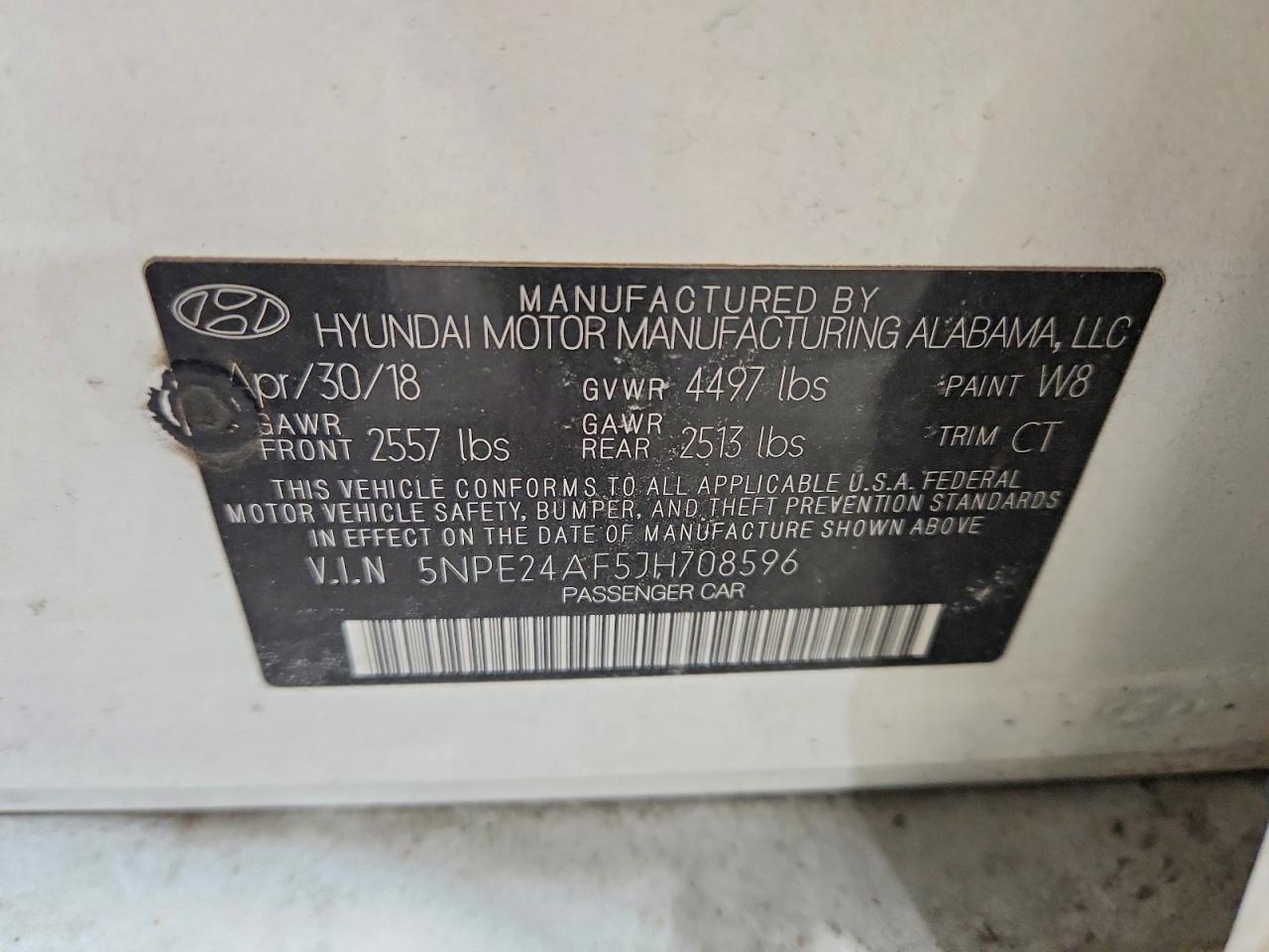2018 HYUNDAI SONATA