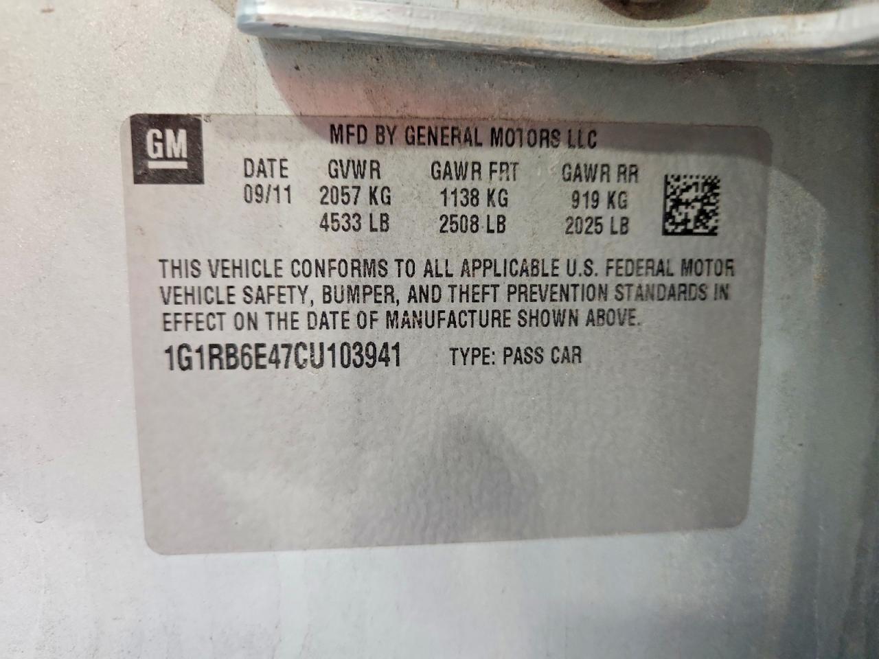 2012 CHEVROLET VOLT
