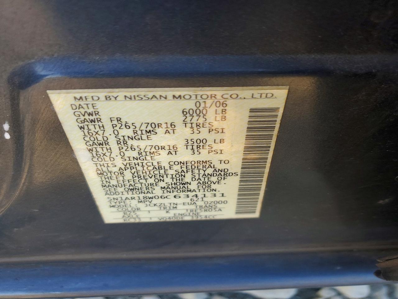 2006 NISSAN PATHFINDER