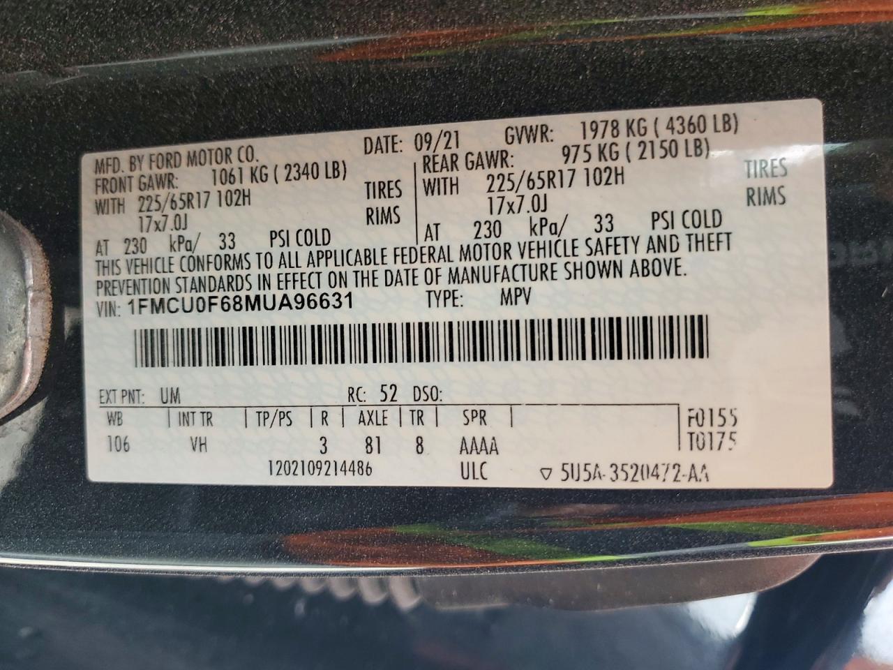 2021 FORD ESCAPE