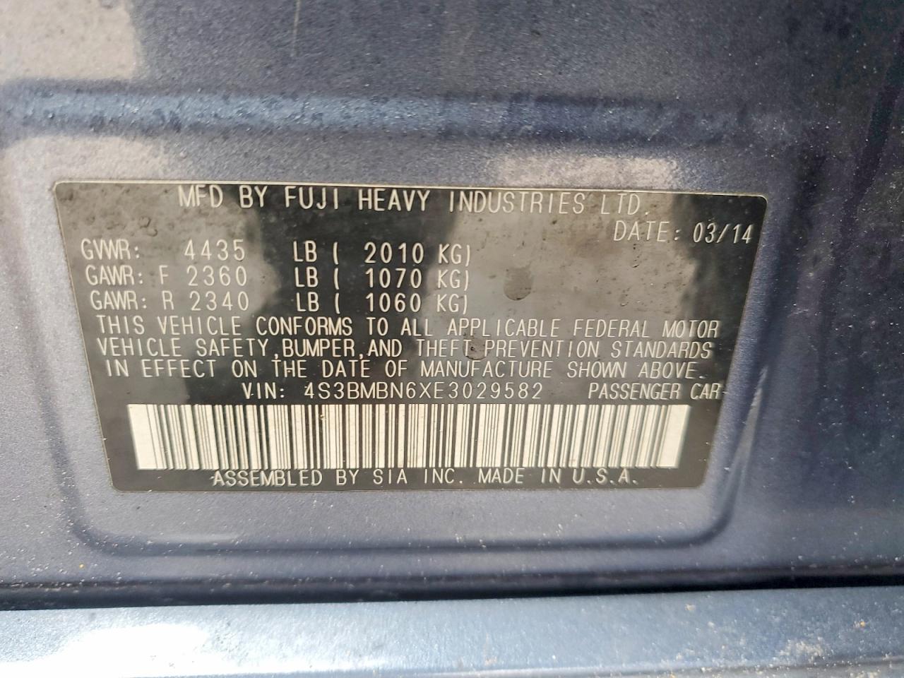 2014 SUBARU Legacy