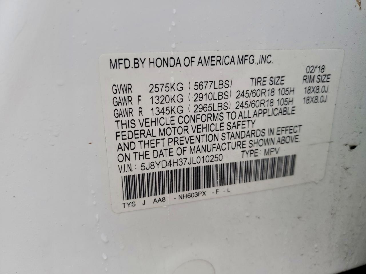 2018 ACURA MDX