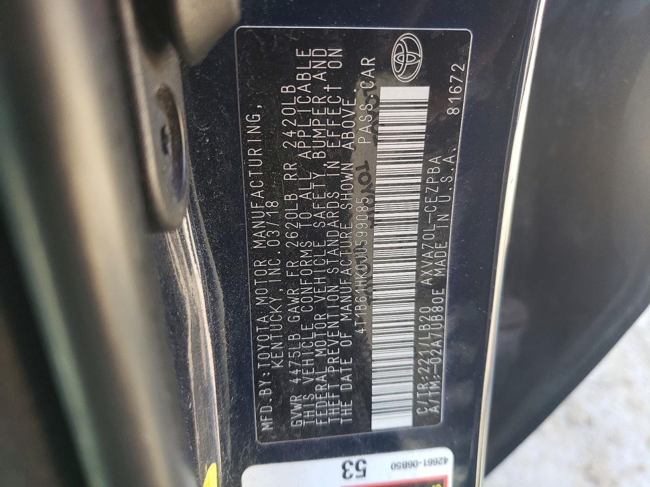 2018 TOYOTA CAMRY