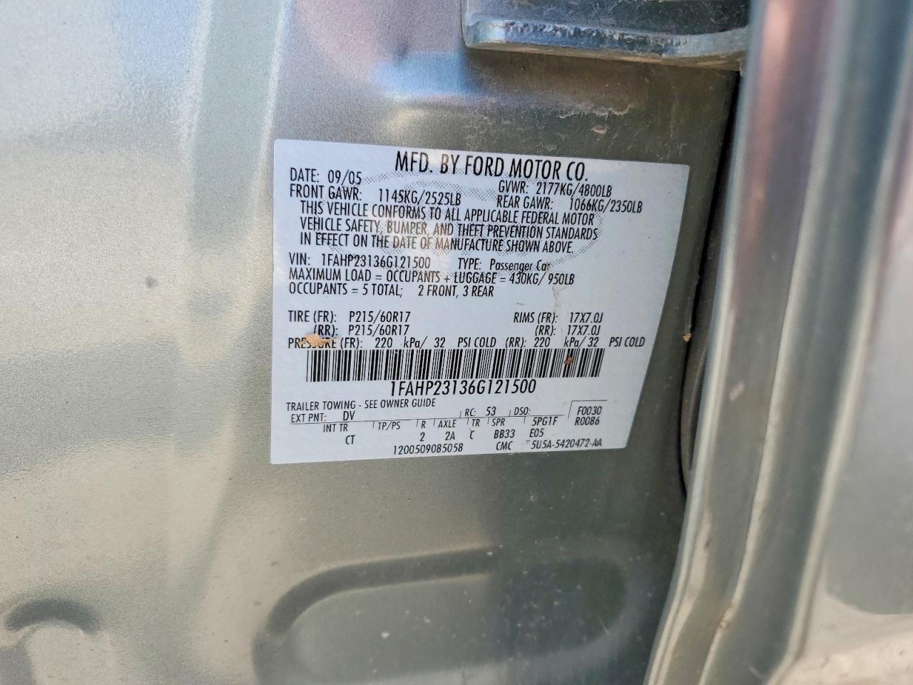 2006 FORD Five Hundred