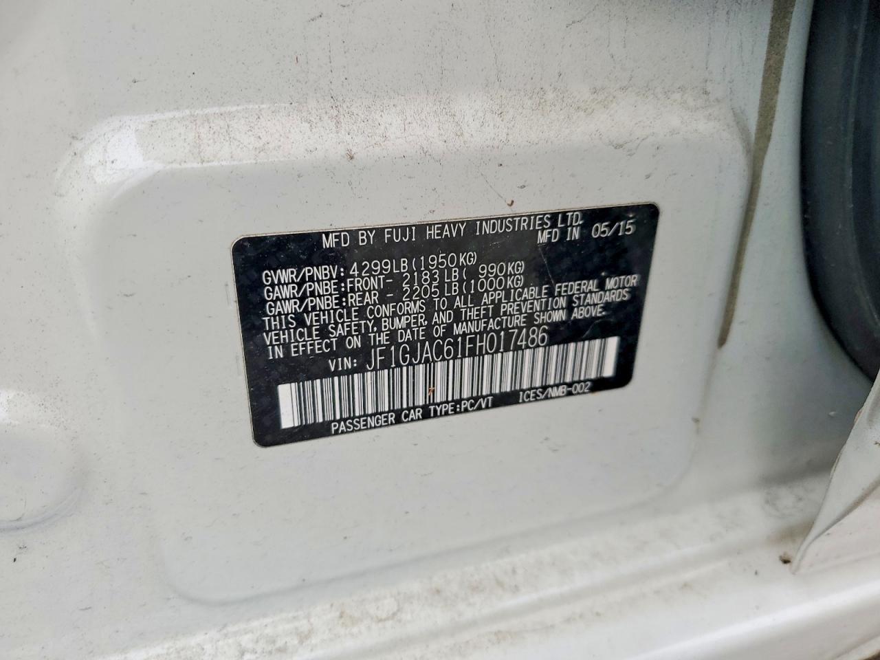 2015 SUBARU IMPREZA