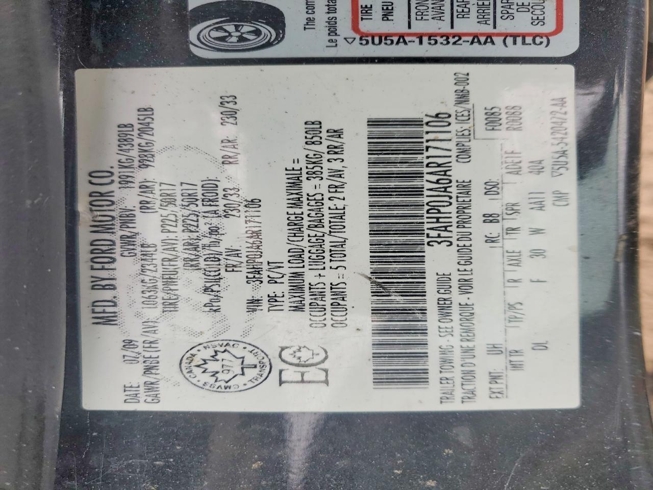 2010 FORD FUSION