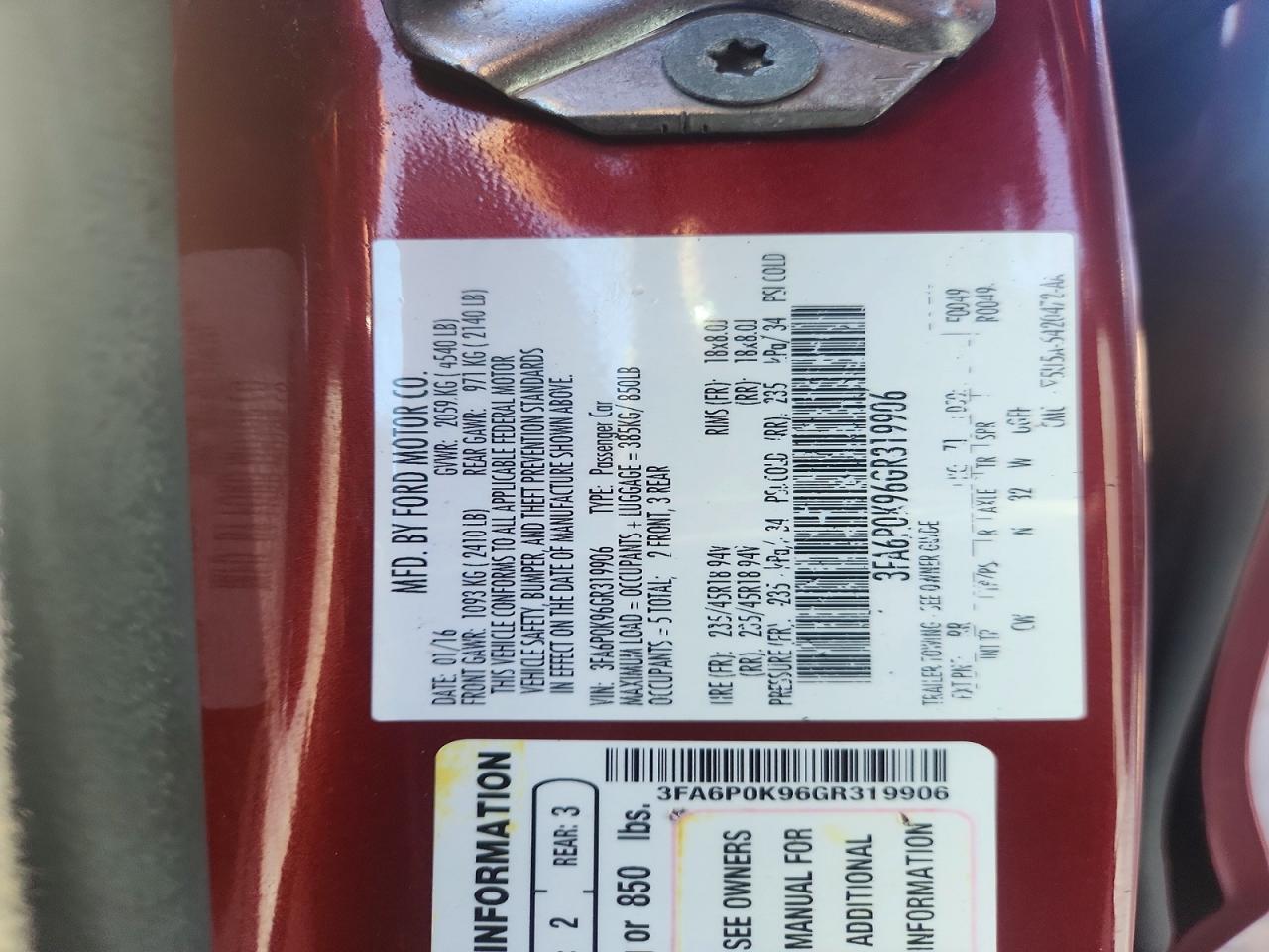 2016 FORD FUSION