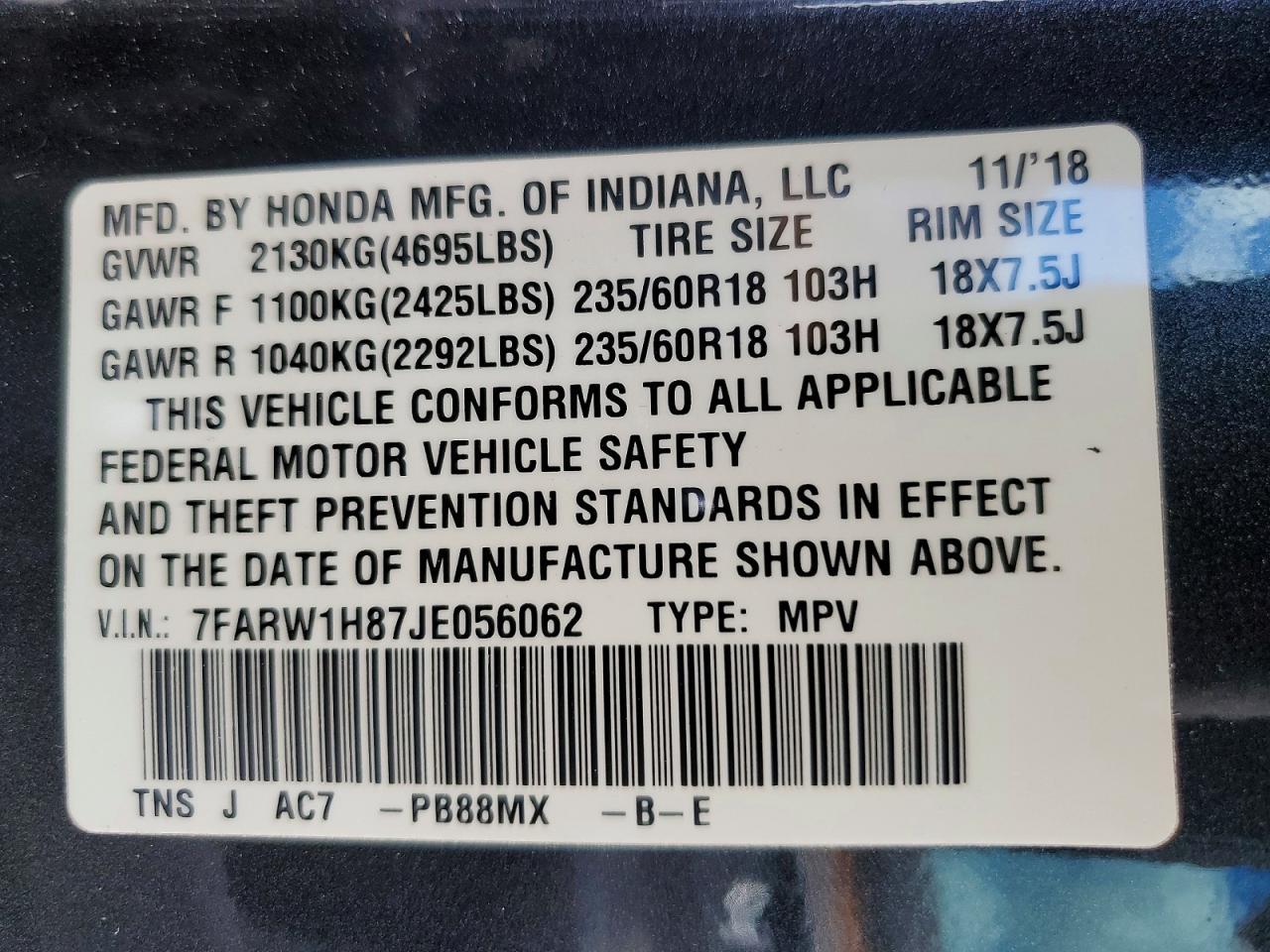 2018 HONDA CR-V