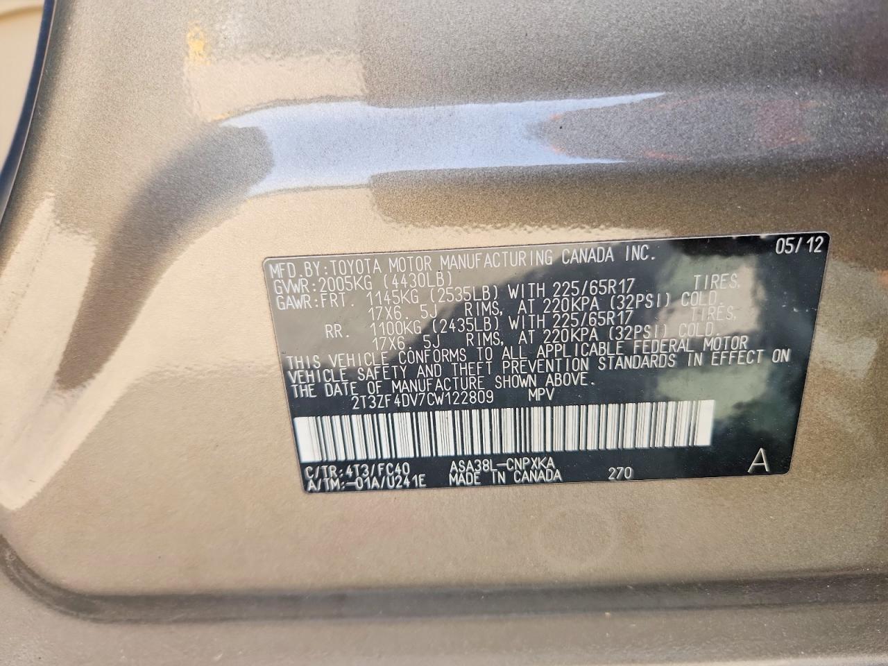 2012 TOYOTA RAV4