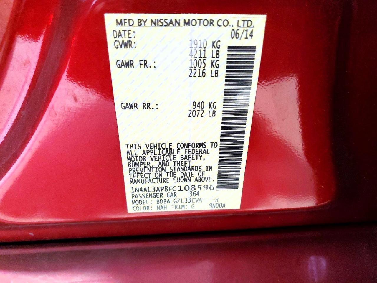 2015 NISSAN ALTIMA