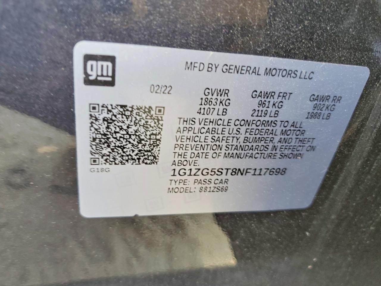 2022 CHEVROLET MALIBU