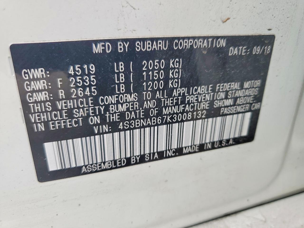 2019 SUBARU Legacy