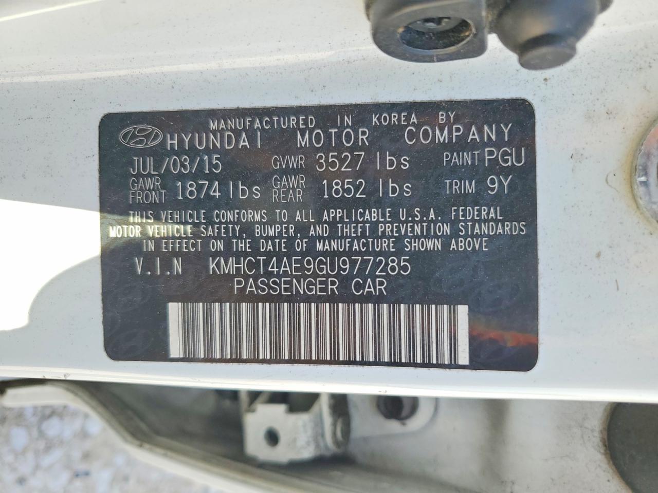 2016 HYUNDAI ACCENT