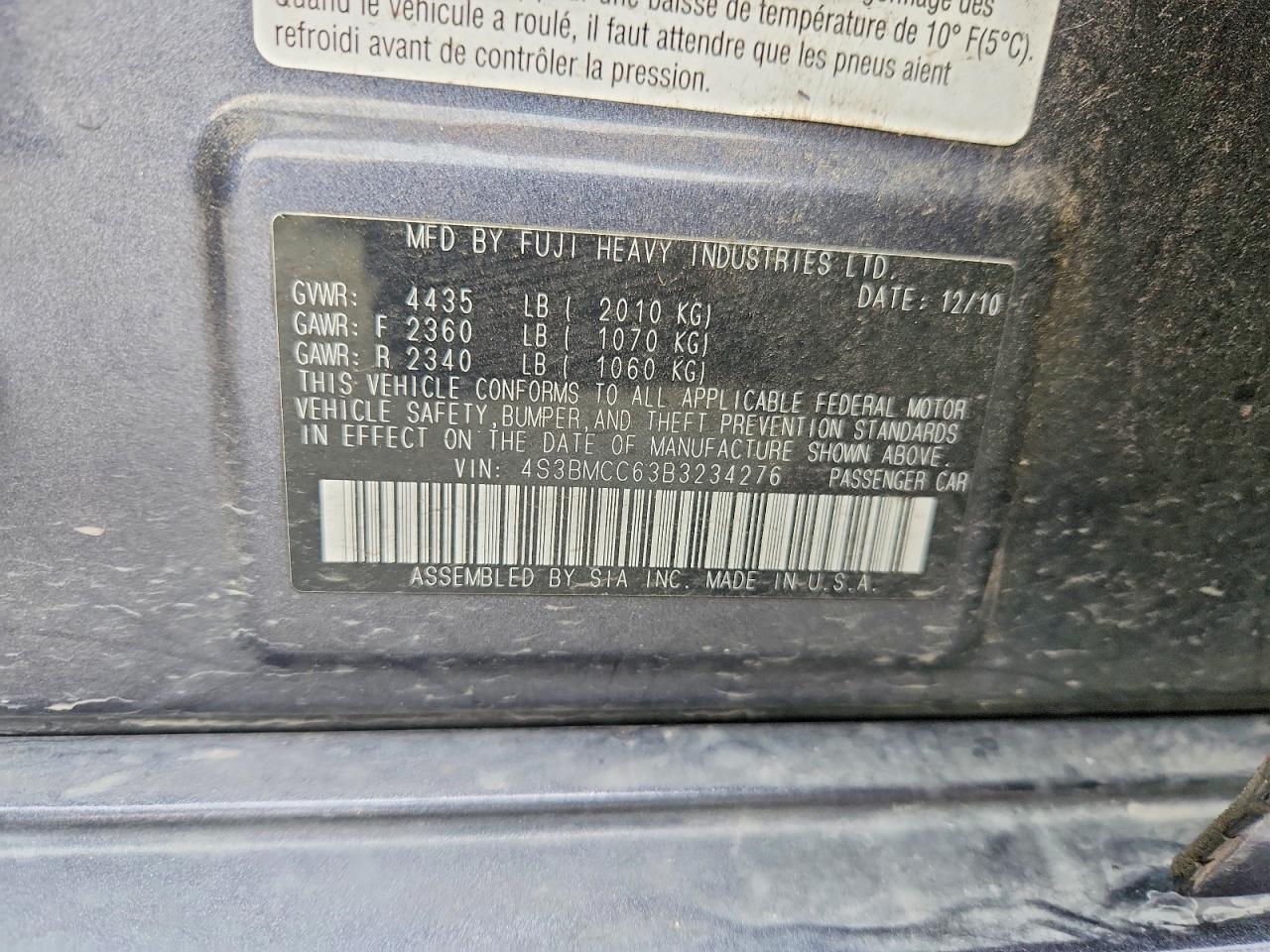2011 SUBARU Legacy