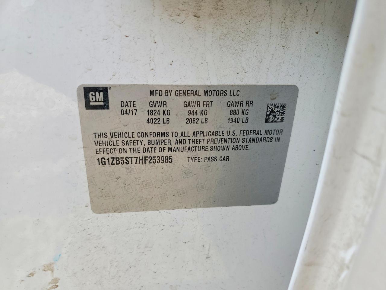 2017 CHEVROLET MALIBU