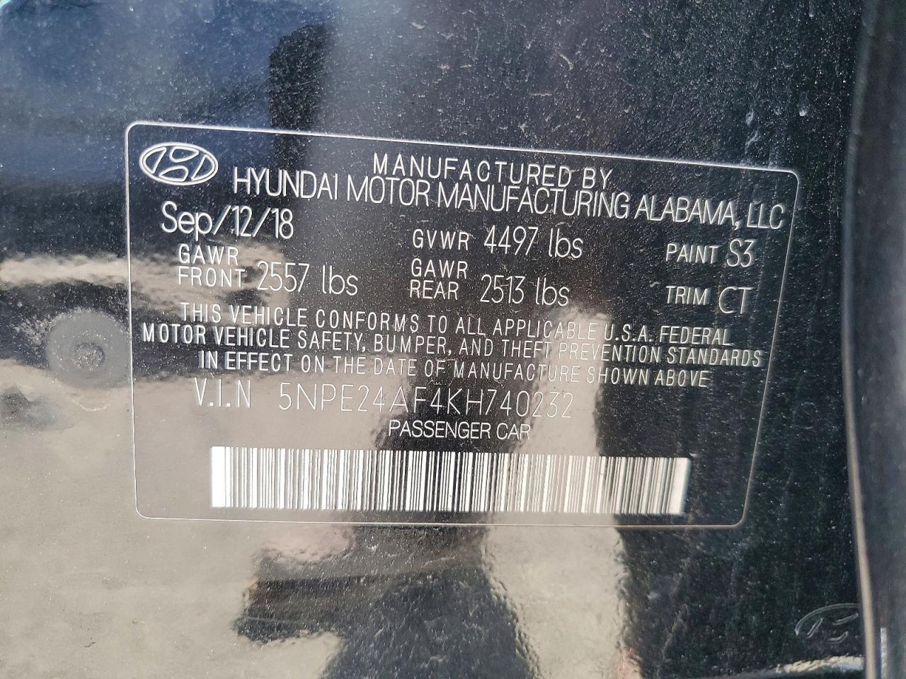 2019 HYUNDAI SONATA