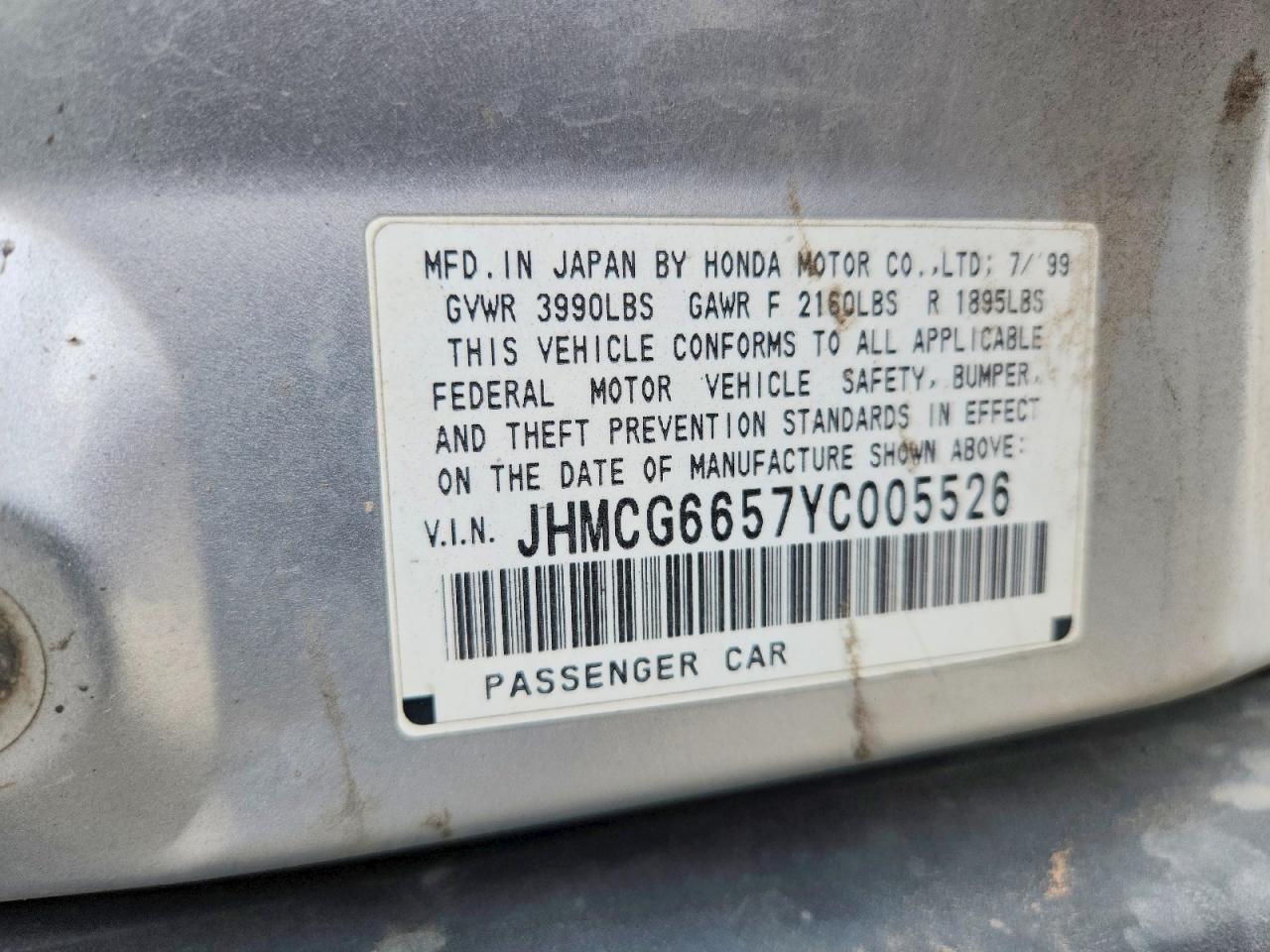 2000 HONDA ACCORD