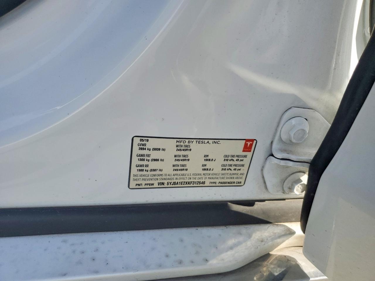 2019 TESLA MODEL S