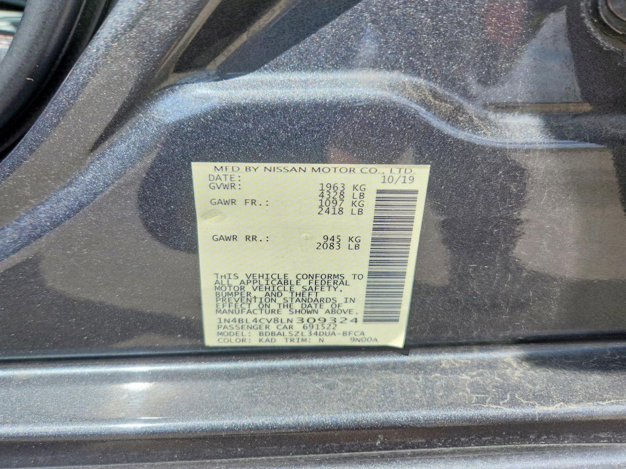 2020 NISSAN ALTIMA