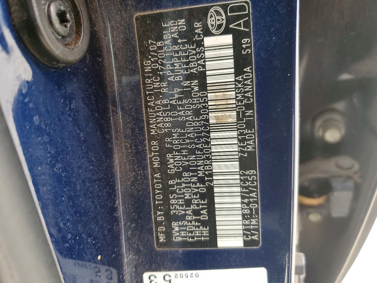 2007 TOYOTA COROLLA