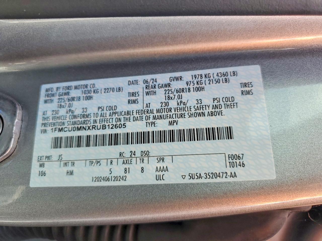 2024 FORD ESCAPE