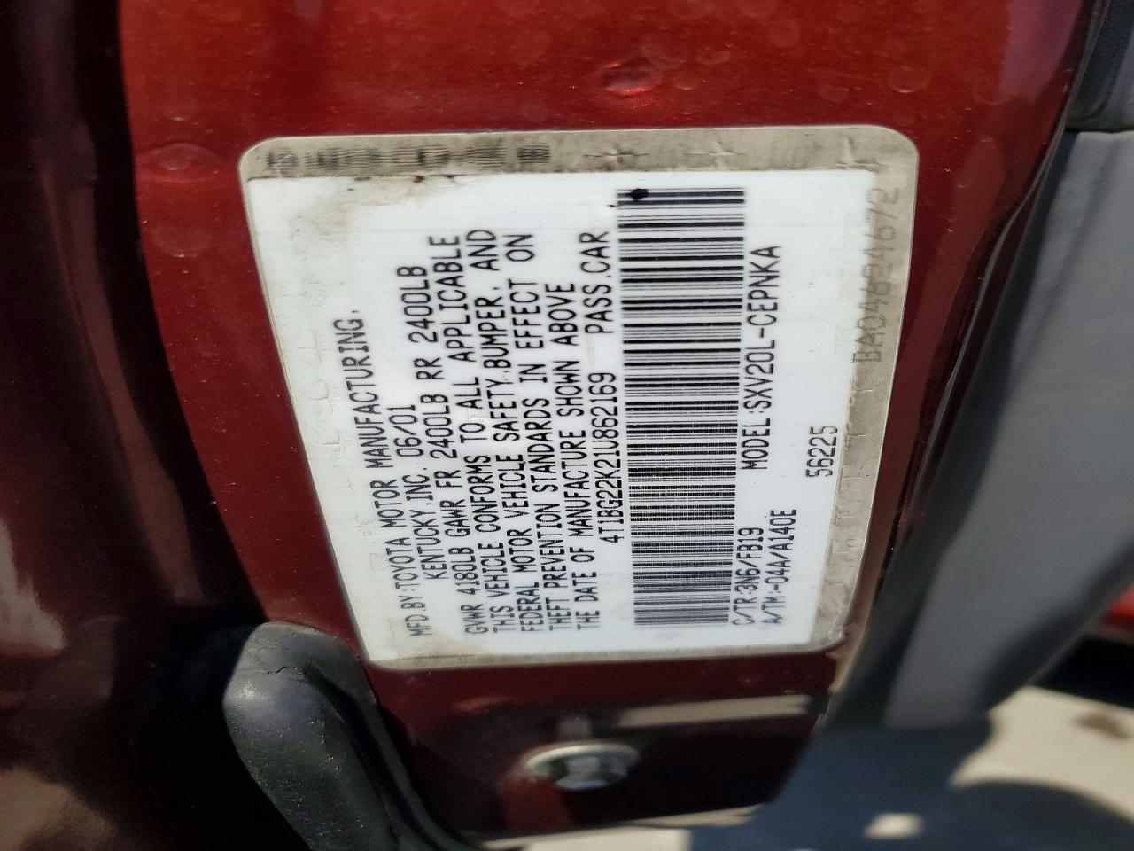 2001 TOYOTA CAMRY