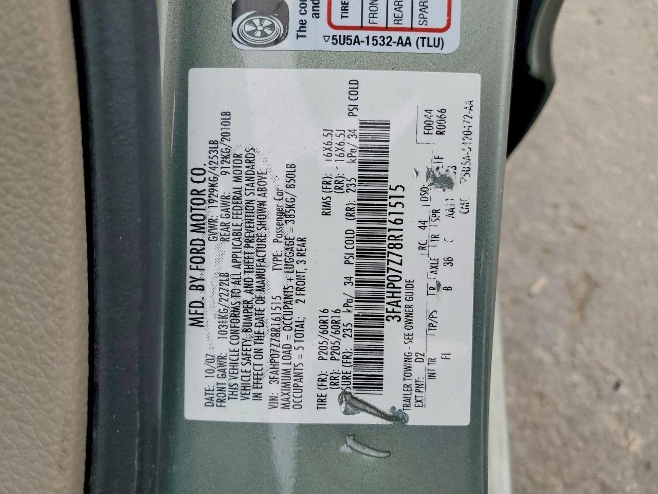 2008 FORD FUSION