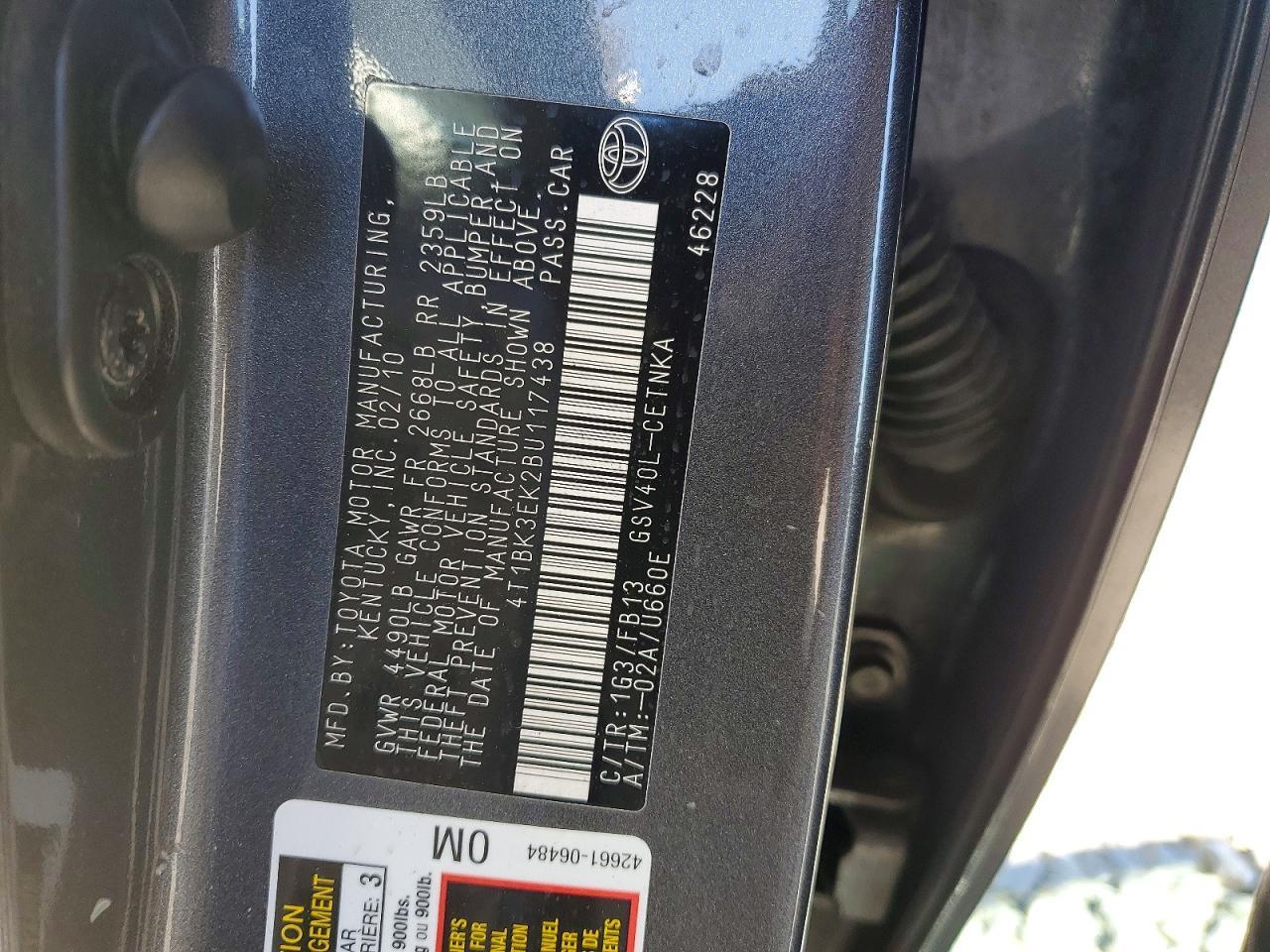 2011 TOYOTA CAMRY