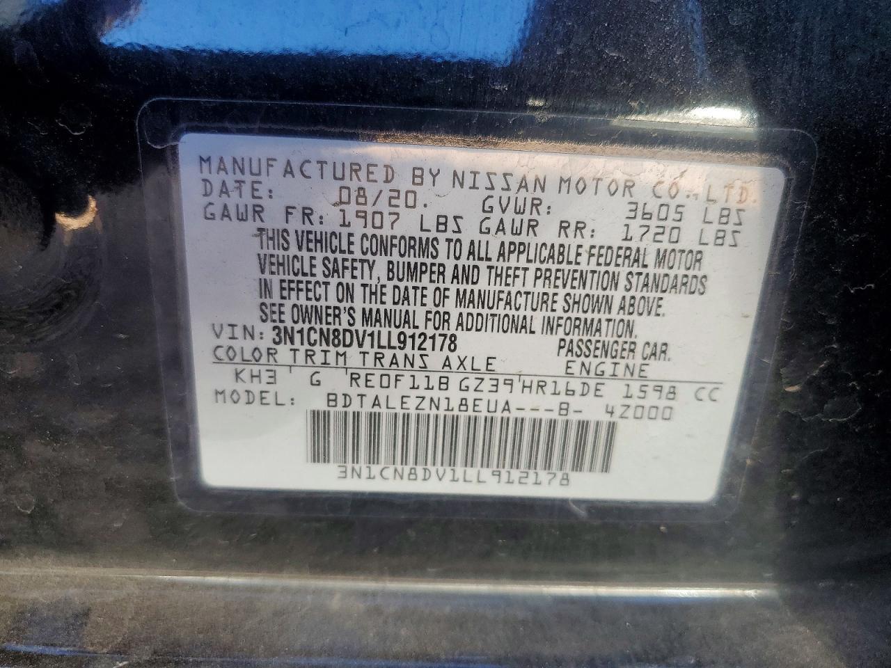 2020 NISSAN VERSA