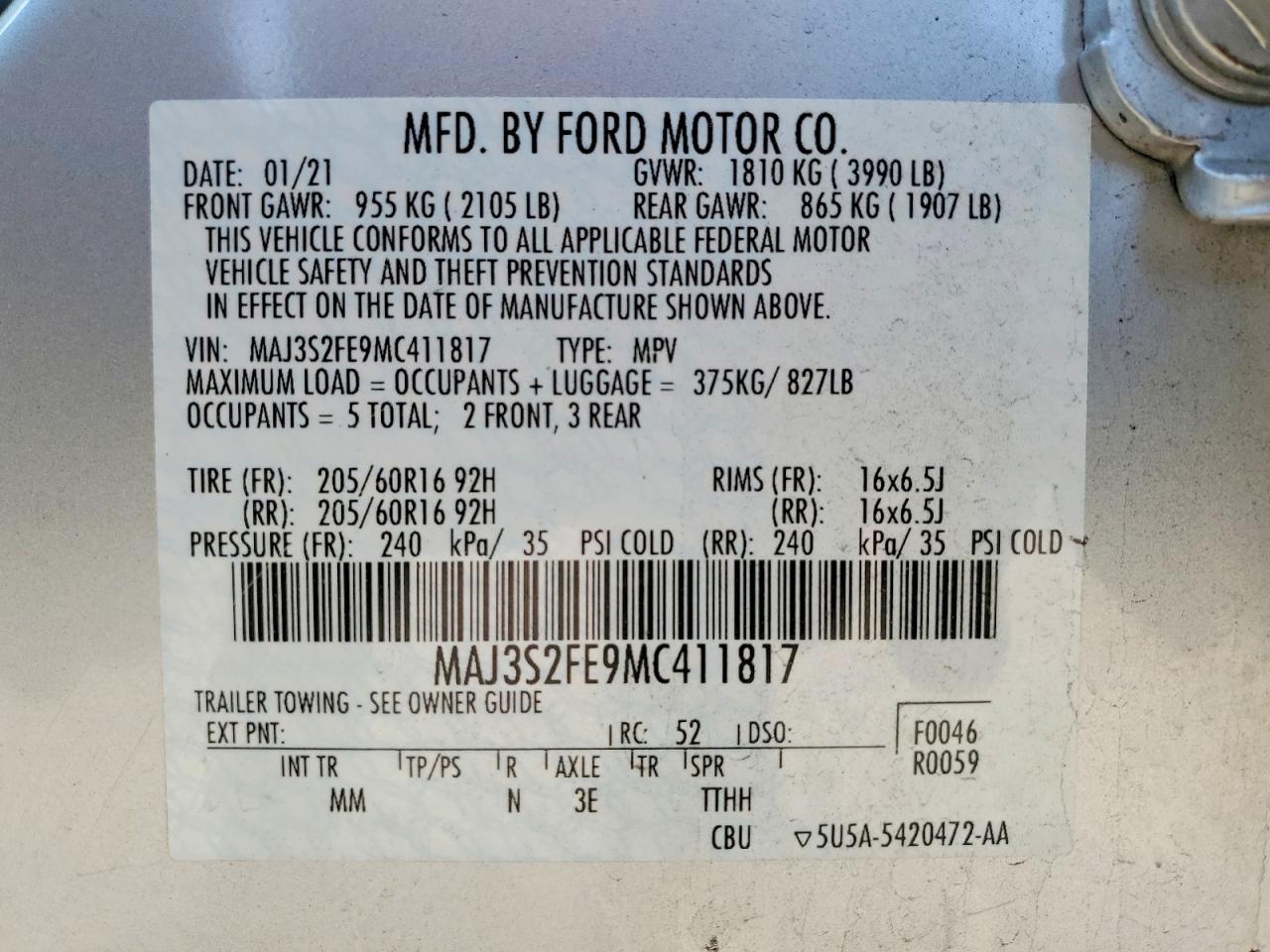 2021 FORD EcoSport