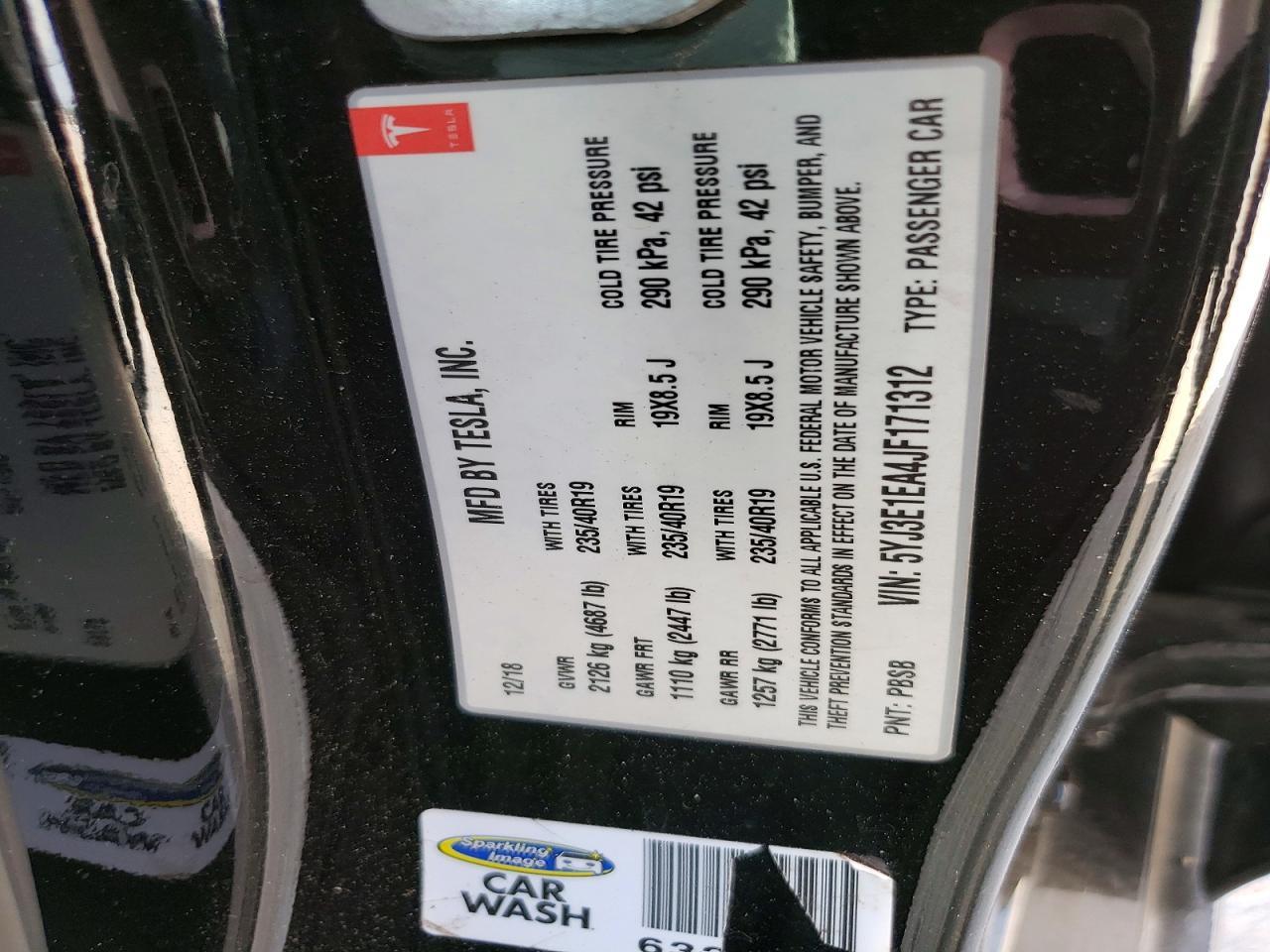 2018 TESLA MODEL 3