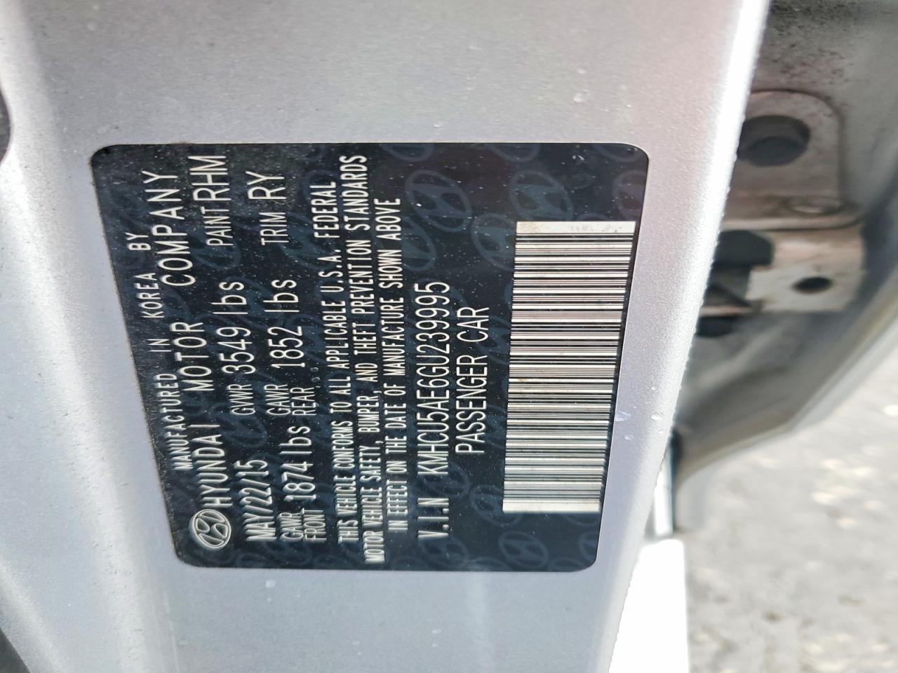 2016 HYUNDAI ACCENT