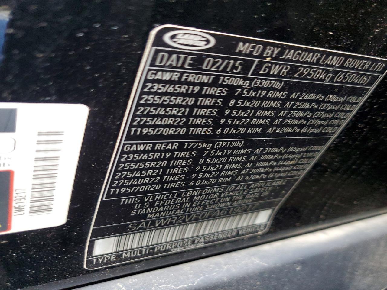 2015 LAND ROVER Range Rover Sport